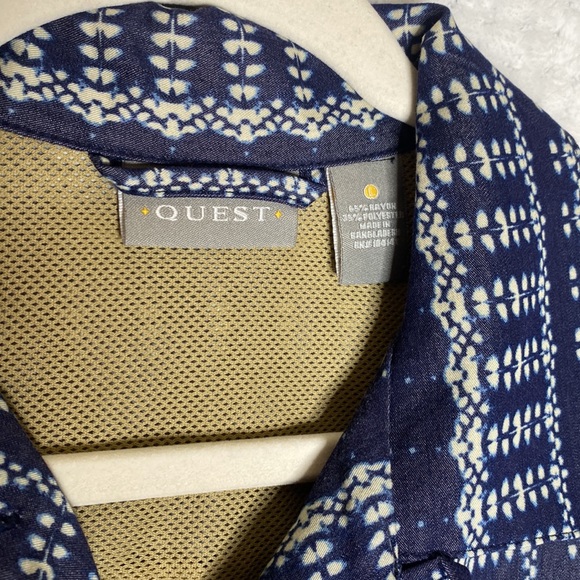Quest mens button down shirt boho style print - Picture 3 of 4